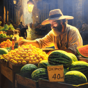 "Tra Frutta e Bagliori: Una Scena di Vita"